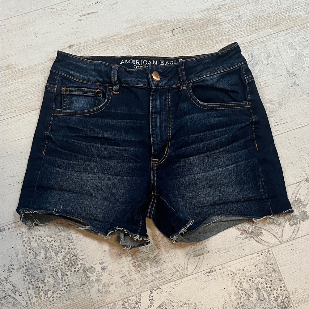 American Eagle Outfitters Hi Rise Shortie Jean Shorts Size 8